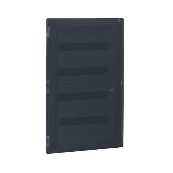 Flush-mounting cabinet Practibox³ -earth + neutral -transparent door -72 modules image 1