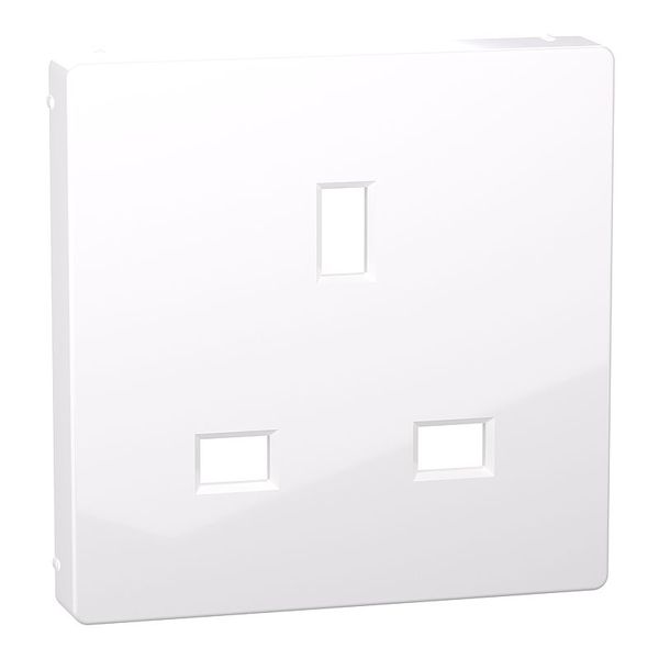 Central plate for British standard socket insert, active white glossy, system M image 1