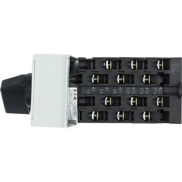 Changeoverswitches, T0, 20 A, service distribution board mounting, 6 contact unit(s), Contacts: 12, 90 °, maintained, Without 0 (Off) position, 1-2, D image 9