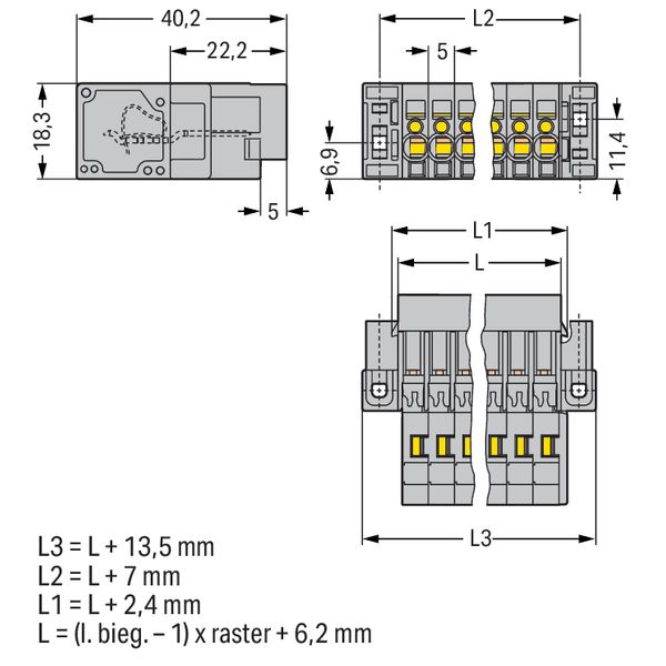 1-conductor male connector CAGE CLAMP® 4 mm² gray image 3