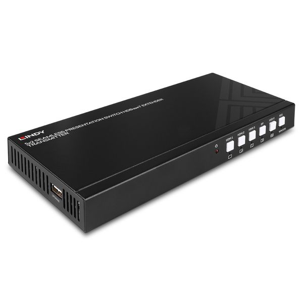 5 Port Seamless Presentation Switch HDBaseT Extender - Transmitter Extend and switch between HDMI®, DisplayPort and Type C inputs up to 70m via HDBaseT image 1