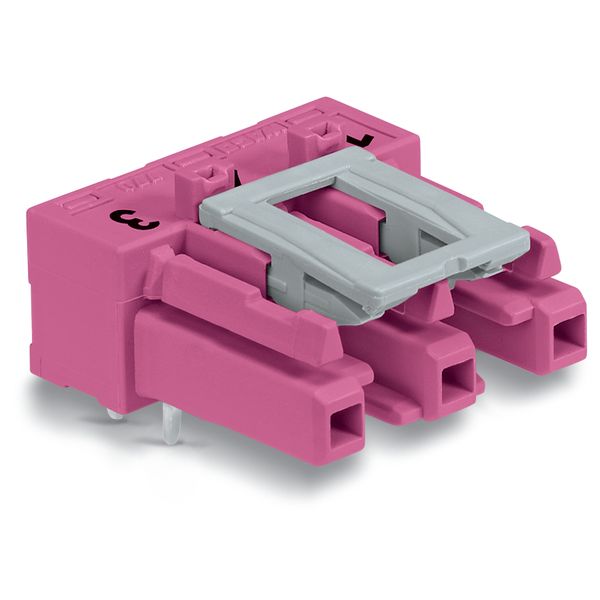 Socket for PCBs angled 3-pole pink image 5