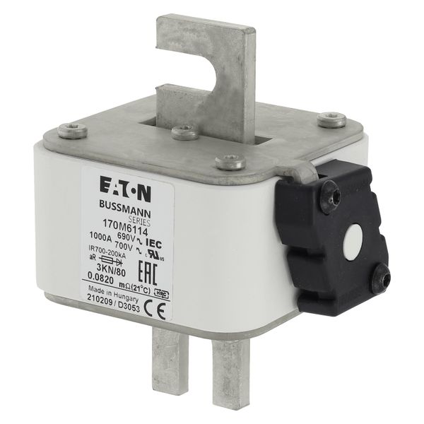 Fuse-link, high speed, 1250 A, AC 690 V, size 3, 74 x 92 x 111 mm, aR, IEC, single indicator image 4