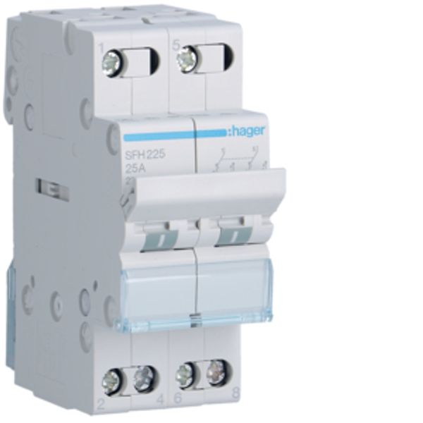 2-pole, 25A Modular Changeover Switch with Top Common Point image 1