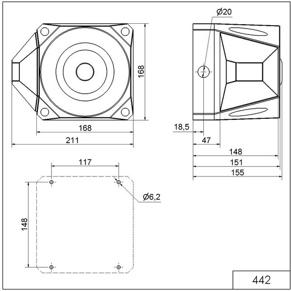 Flash/Sounder WM 42 tne 18-30VDC GY/YE image 3