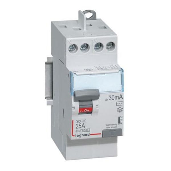 Differential switch DX³-ID high inlet and high outlet with screw - 2P 230V~ 25A typeAC 30mA - 2 modules image 1