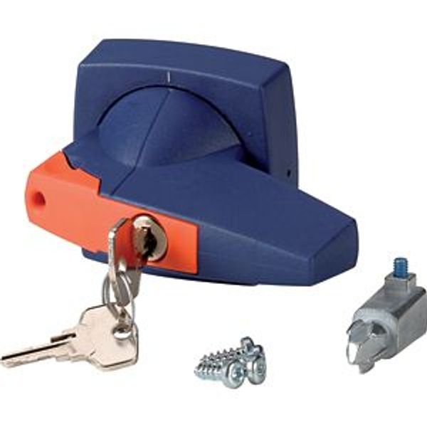 Rotary handle, 6mm, door installation, blue, cylinder lock image 2