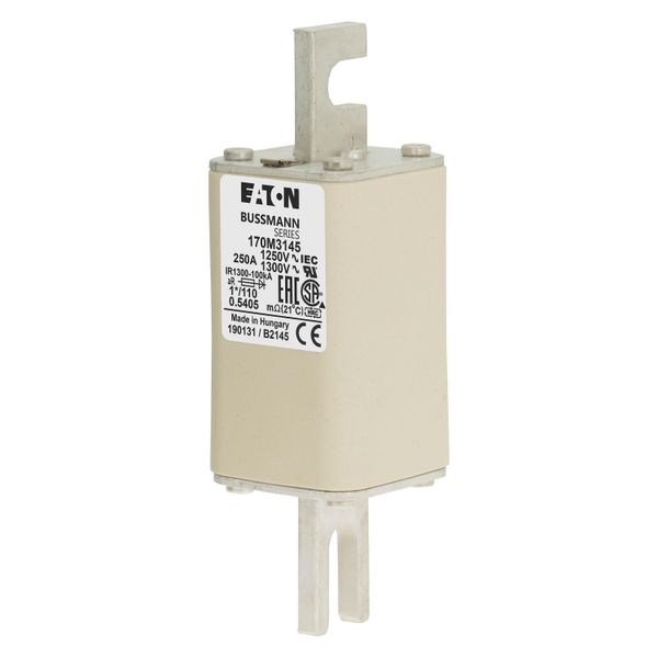 Fuse-link, high speed, 250 A, AC 1250 V, compact size 1, 45 x 45 x 138 mm, aR, DIN, IEC, single indicator image 5