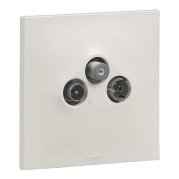 Urbano star TV/R/SAT socket white finish image 1