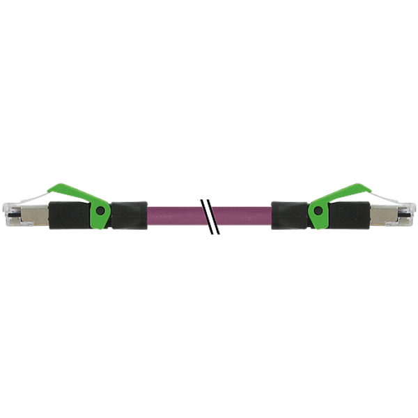 RJ45 male 0°/RJ45 male 0° PUR 1x4xAWG22 shielded vt+dragch 0.3m image 1