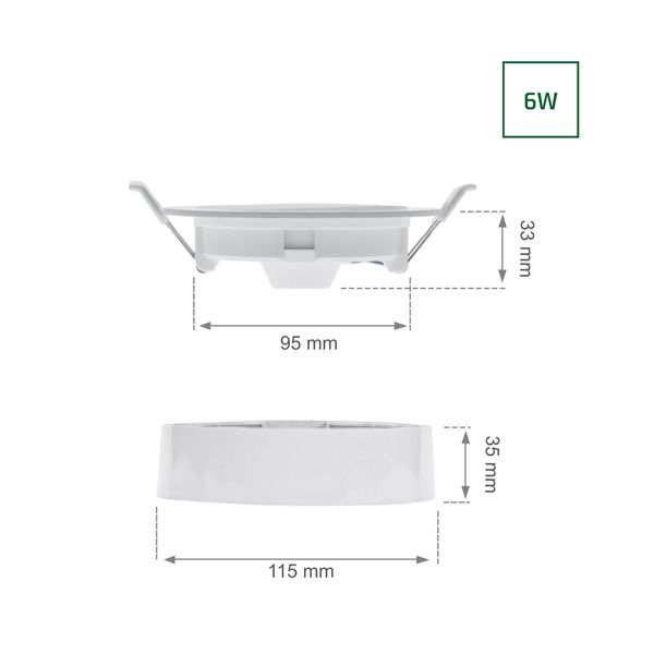 ALGINE 2IN1 SURFACE-RECESSED DOWNLIGHT 6W 580LM NW 230V IP20 ROUND image 29