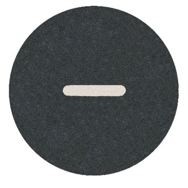 Button plate flat with inscription, black with white " - " image 1