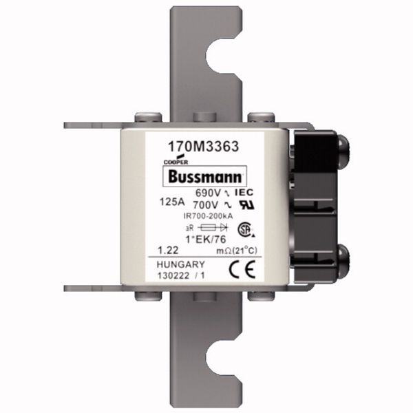 Fuse-link, high speed, 160 A, AC 690 V, compact size 1, 45 x 59 x 102 mm, aR, IEC, UL, single indicator image 1