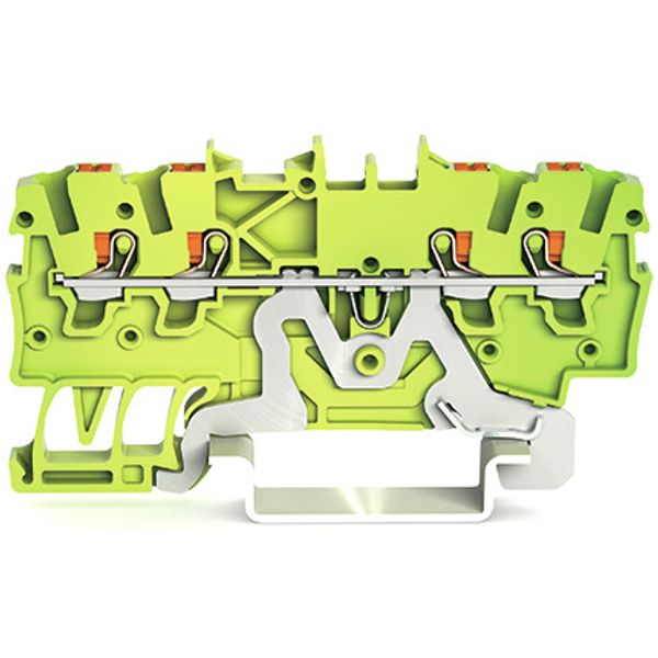4-conductor ground terminal block with push-button 1 mm² green-yellow image 2