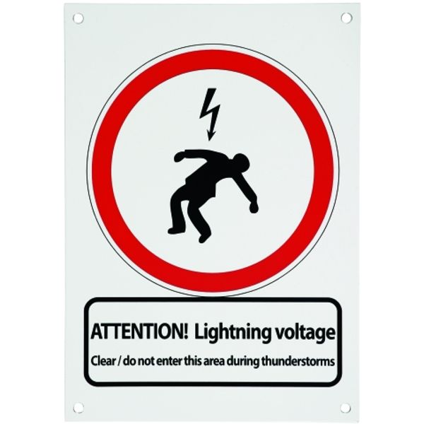 Warning sign  210x297x0.7mm  GER/ENG Achtung Blitzsp. / Attention Ligh image 1