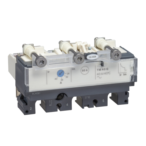 trip unit TM25G for ComPact NSX 100 circuit breakers, thermal magnetic, rating 25 A, 3 poles 3d image 4