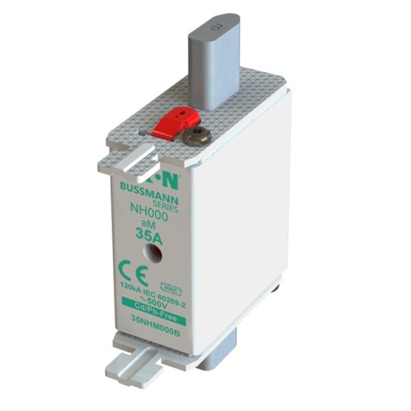 Fuse-link, low voltage, 35 A, AC 500 V, NH000, aM, IEC, dual indicator image 2