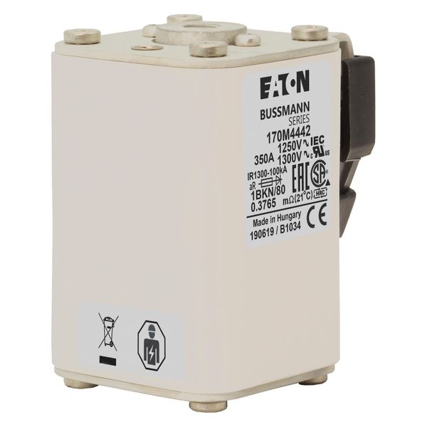 Fuse-link, high speed, 350 A, AC 1250 V, size 1, 53 x 69 x 80 mm, aR, IEC, UL, single indicator image 18