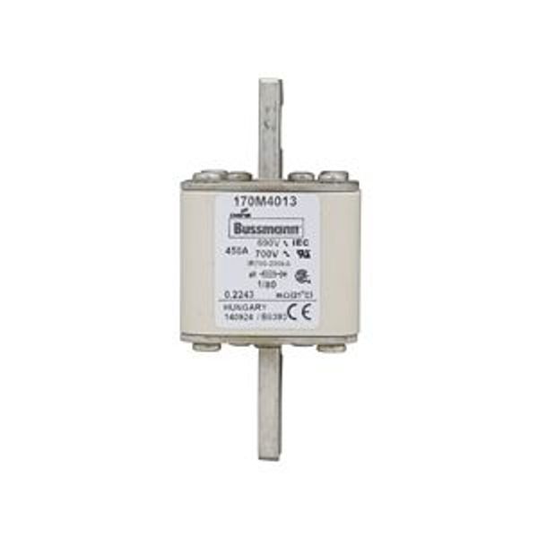 Fuse-link, high speed, 450 A, AC 690 V, DIN 1, 53 x 53 x 108 mm, aR, DIN, IEC, single indicator image 4