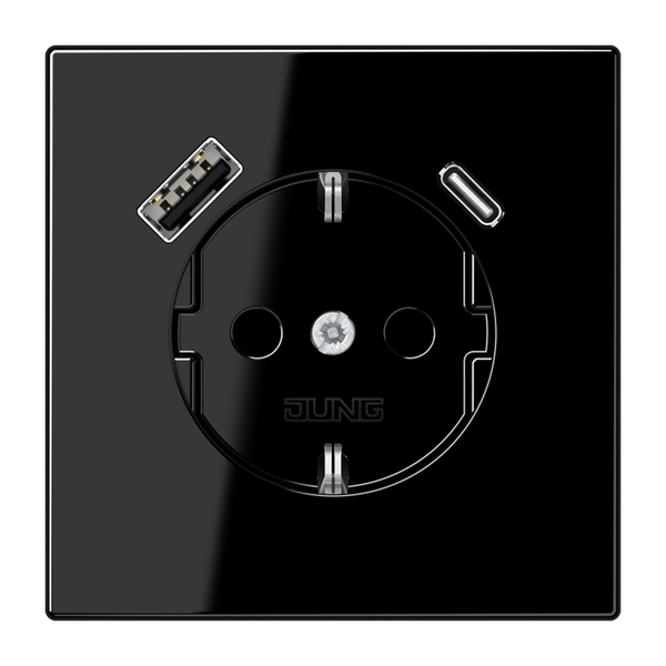 SCHUKO socket with USB type AC LS1520-15CASW image 1