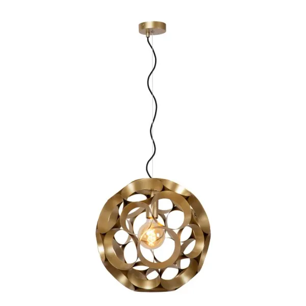 Lucide HANNELORE - Hanging lamp - Ø 40 cm - 1xE27 - Matt Gold / Brass image 1