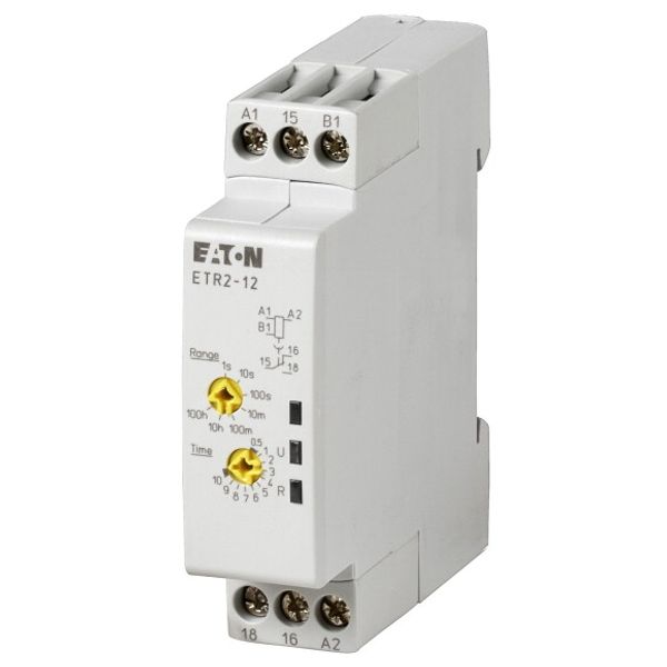 Timing relay, 0.05s-100h, 24-240VAC 50/60Hz, 24-48VDC, 1W, off-delayed image 1