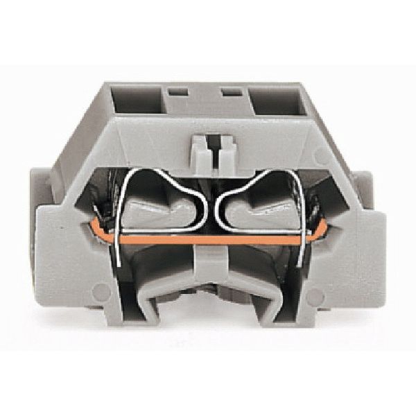 4-conductor terminal block without push-buttons with fixing flange gra image 1