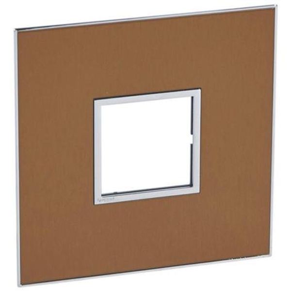 Arteor™ - Plate - US std - square - 2 modules - 4'' x 4'' - gold brass image 1