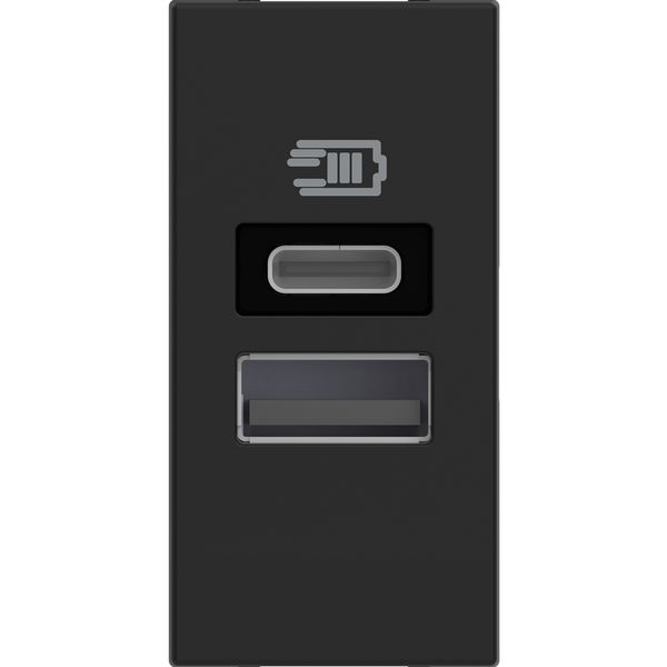 CLASSIA - USB type A+C charger 1m black image 2
