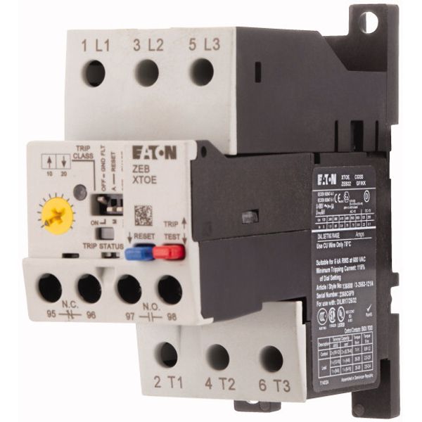 Overload relay, Separate mounting, Earth-fault protection: with, Ir= 4 - 20 A, 1 N/O, 1 N/C image 3