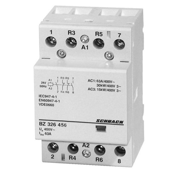 Modular contactor 63A, 2 NO + 2 NC, 24VAC, 3MW image 1