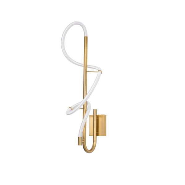 Brass Gold Metal & Fiber Braided Silicone Tube LED 17.7 Watt 230 Volt 1146Lm 3000K IP20 L: 90 H: 30 cm image 1