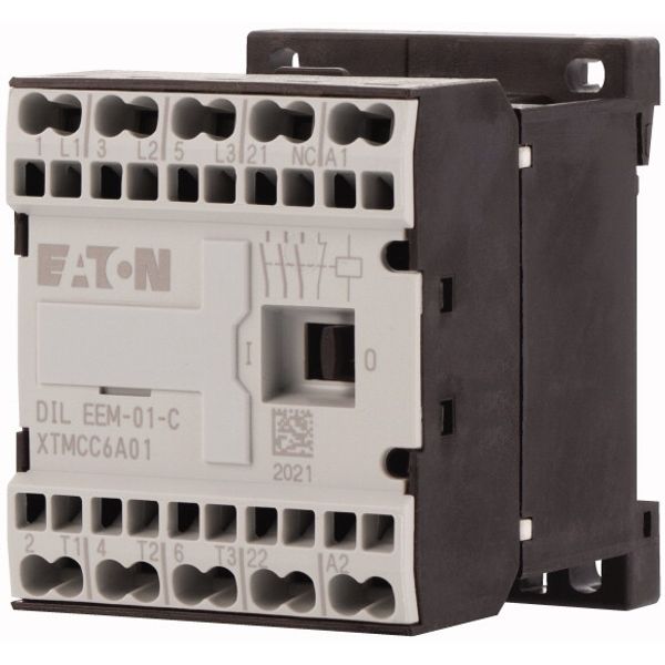 Contactor, 230 V 50 Hz, 240 V 60 Hz, 3 pole, 380 V 400 V, 3 kW, Contacts N/C = Normally closed= 1 NC, Spring-loaded terminals, AC operation image 3