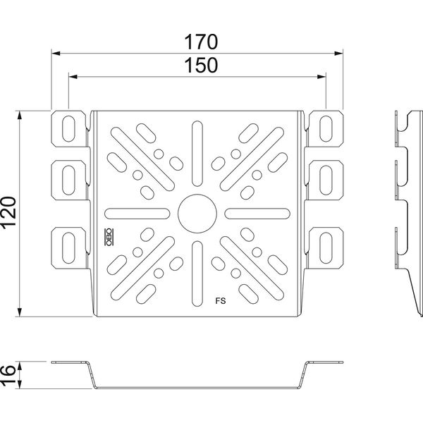 MP UNI A2 Mounting plate universal 170x120 image 2