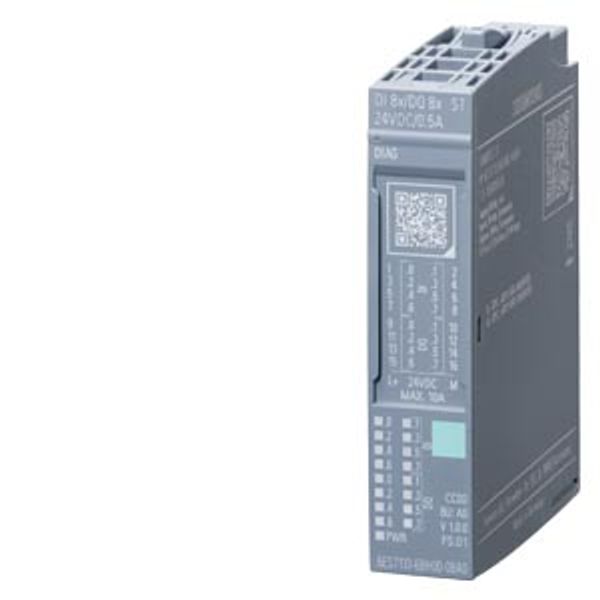 SIMATIC ET 200SP, digital combined module, DI 8x/DQ 8x24 V DC/0.5 A standard, DI: sink input, (sinking input), DQ: source output (sourcing output) image 1