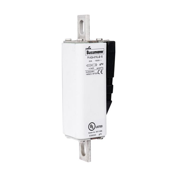 Fuse-link, high speed, 63 A, DC 1500 V, 01XL, 43 x 193 mm, gPV, IEC, UL, with indicator, bolted image 20