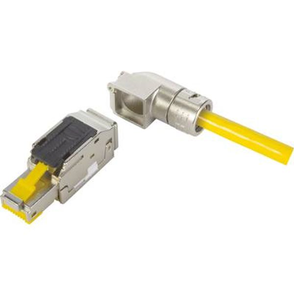 RJI MF RJ45 plug Cat6A, 8p IDC angled image 1