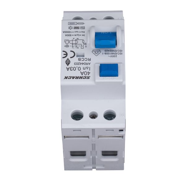 Residual Current Circuit Breaker 10kA, 40A, 2-pole, 30mA, F image 1