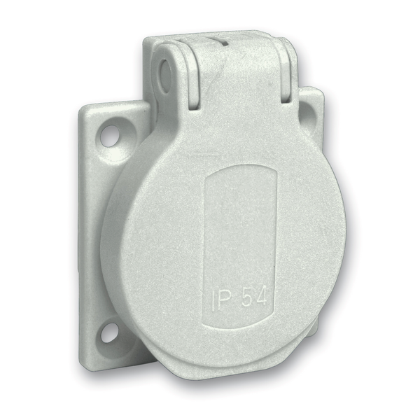 PratiKa socket - grey - 2P + E - 10/16 A - 250 V - French - IP54 - flush - back image 3