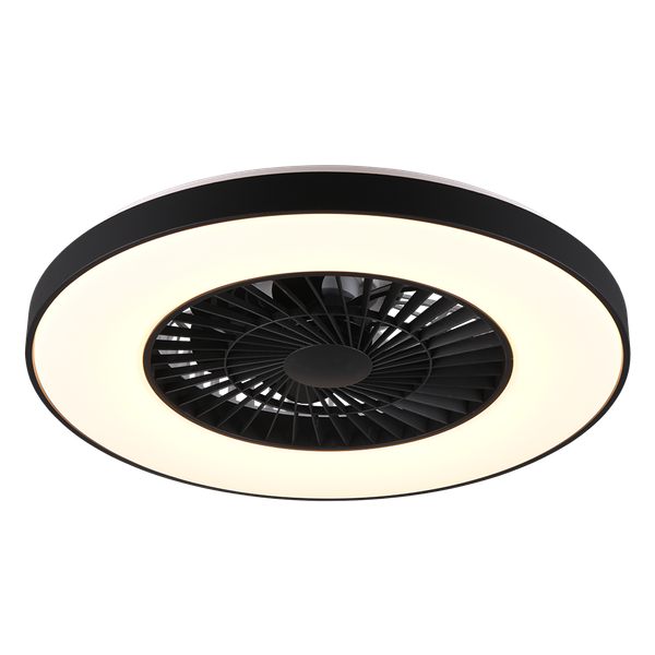 Halmstad LED ceiling fan matt black starlight image 1