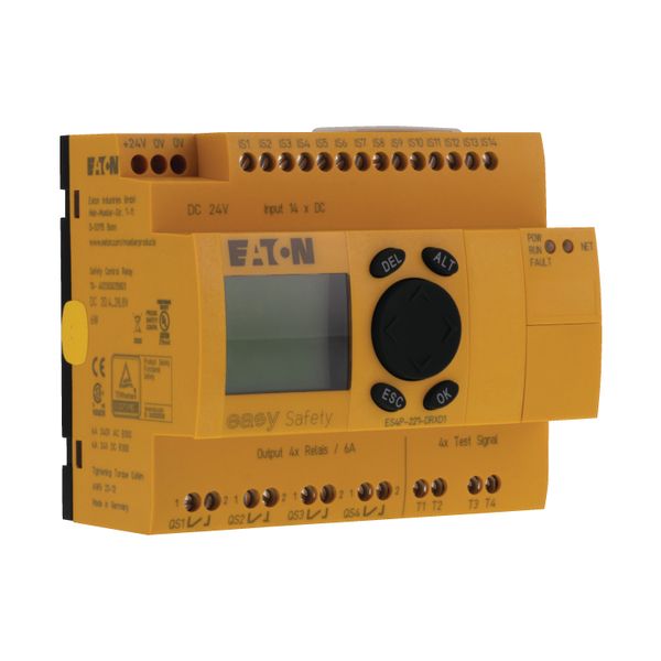 Safety relay, 24 V DC, 14DI, 4DO relays, display, easyNet image 11