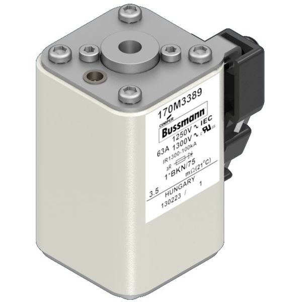 Fuse-link, high speed, 63 A, AC 1250 V, compact size 1, 45 x 59 x 75 mm, aR, IEC, UL, single indicator image 2