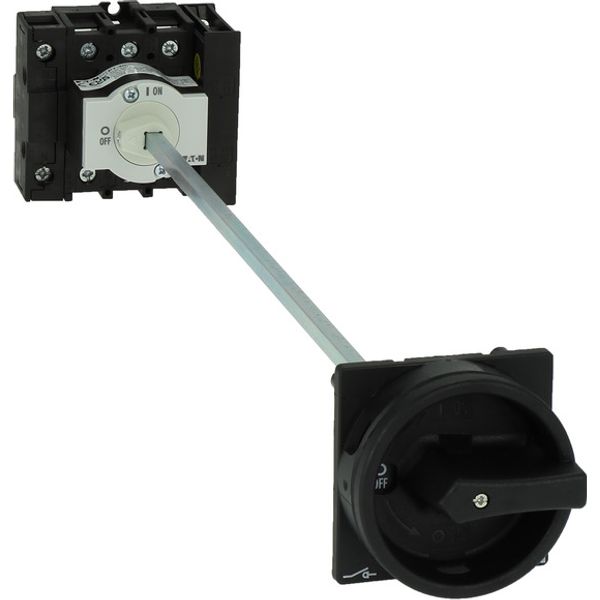Main switch, P1, 40 A, rear mounting, 3 pole + N, 1 N/O, 1 N/C, STOP function, With black rotary handle and locking ring, Lockable in the 0 (Off) posi image 2
