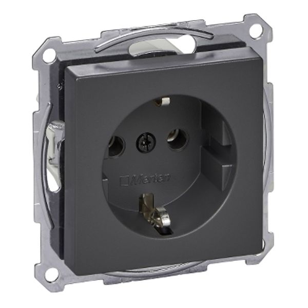 SCHUKO socket-outlet, screwless terminals, anthracite, System M image 2