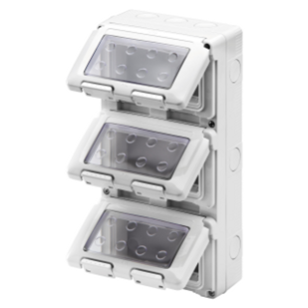 WATERTIGHT ENCLOSURE FOR SYSTEM DEVICES - VERTICAL - 12 GANG - MODULE 4X3 - GREY RAL 7035 - IP55 image 1
