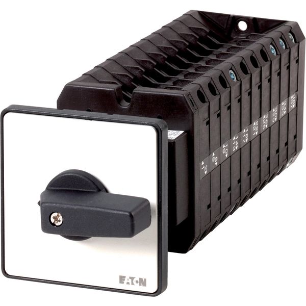 On-Off switch, T5, 100 A, rear mounting, 10 contact unit(s), 20-pole, with black thumb grip and front plate image 2