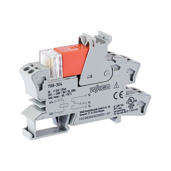 Relay module Nominal input voltage: 24 VDC 1 changeover contact gray image 2