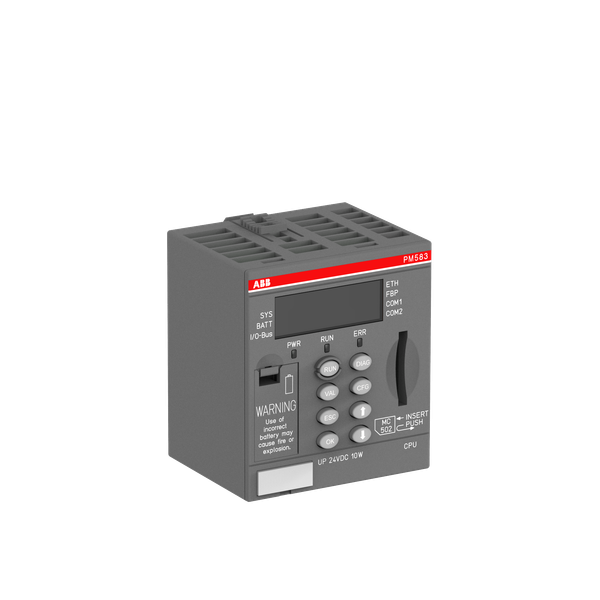 Processor module. Memory 1MB. Interfaces: Ethernet, 2x RS232/485, FBP. Display (PM583-ETH) image 1