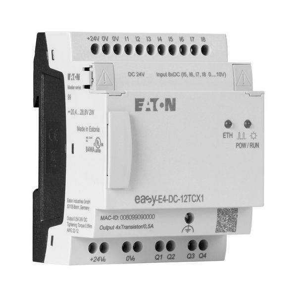Control relays, easyE4 (expandable, Ethernet), 24 V DC, Inputs Digital: 8, of which can be used as analog: 4, screw terminal image 18