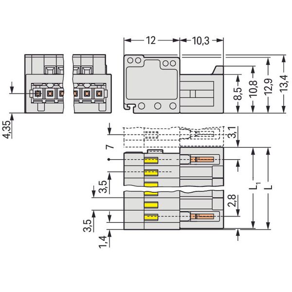 1-conductor male connector image 2